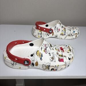 Crocs x Peanuts Snoopy Charlie Brown Clogs Jibbitz Classic Shoes Size Women's 7